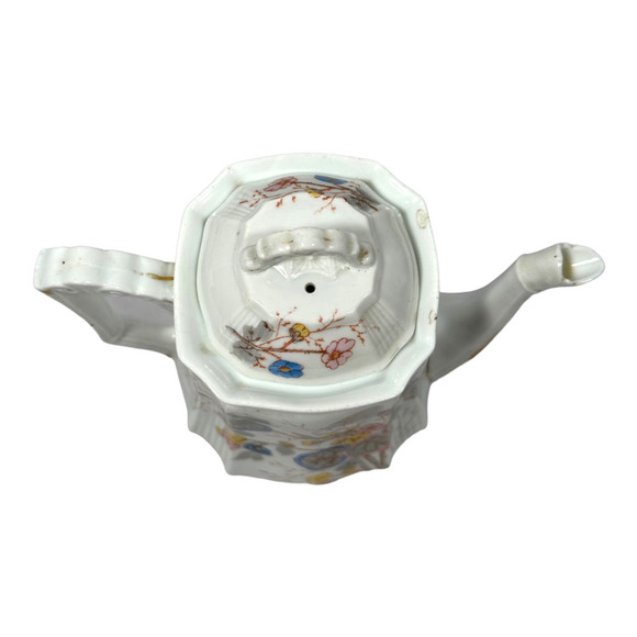 Vintage L Straus & Sons Teapot Porcelain Coffee Pot LS&S Floral Pink Yellow Blue - Picture 3 of 12